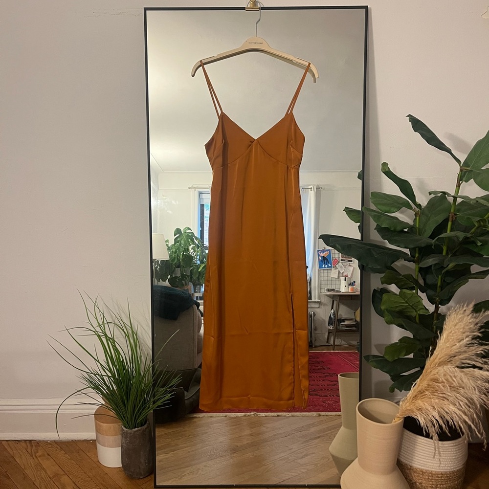 Beautiful orange slip dress from Lulus